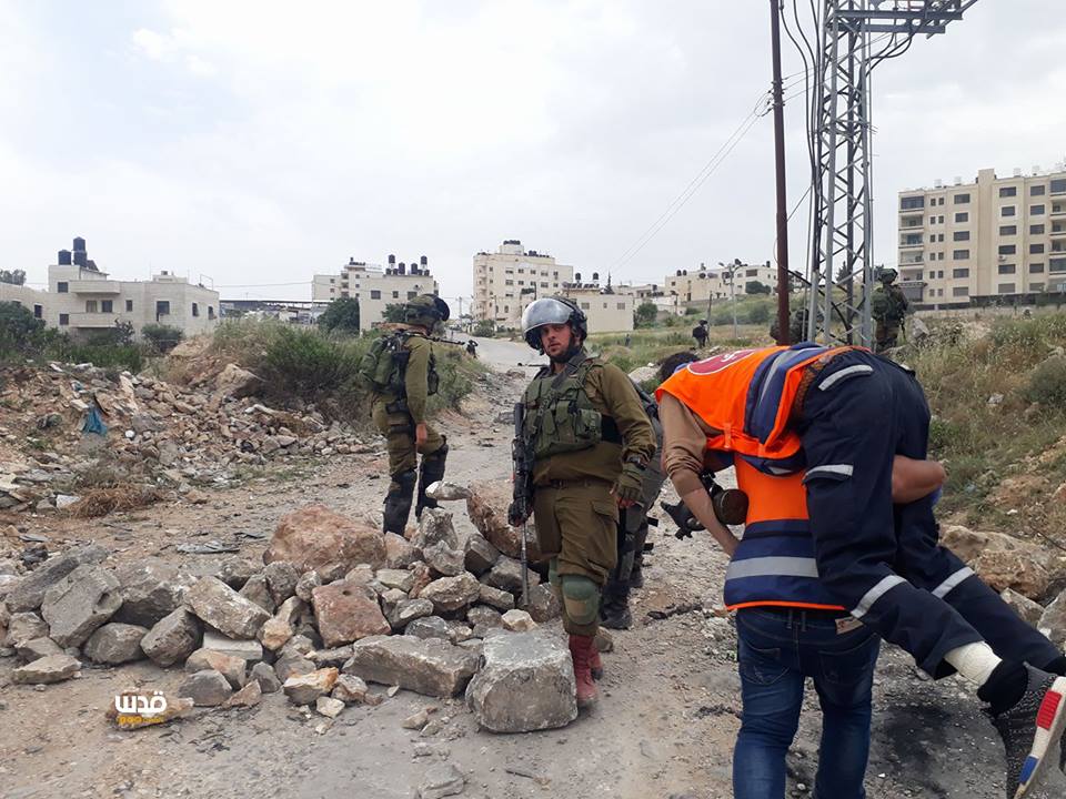 Palästinensischer Rettungssanitäter bei israelischen Konfrontationen in al-Bira in der Westbank, nördlich von Jerusalem