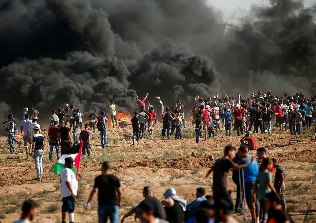 Riots In the borders of the Eastern Gaza strip this moment. 