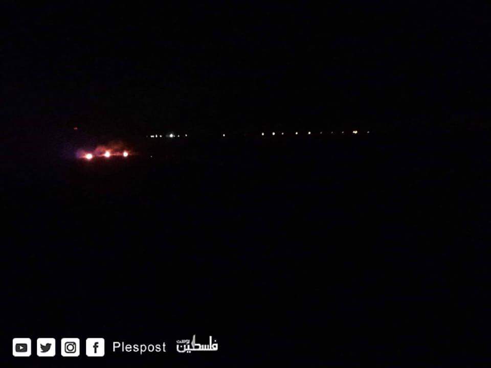 Israeli army firing flares over rioters east to Khan Yunis