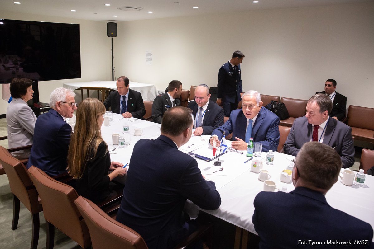 FM Czaputowicz accompanies @prezydentpl @AndrzejDuda in the meeting with Israel PM @netanyahu on the sidelines of the UNSC meeting 