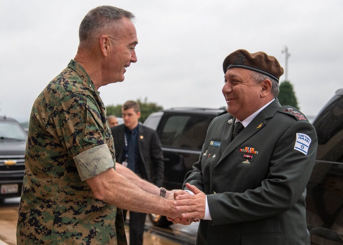 Israeli army chief of staff Gadi Eizenkott with @GenDunford. 