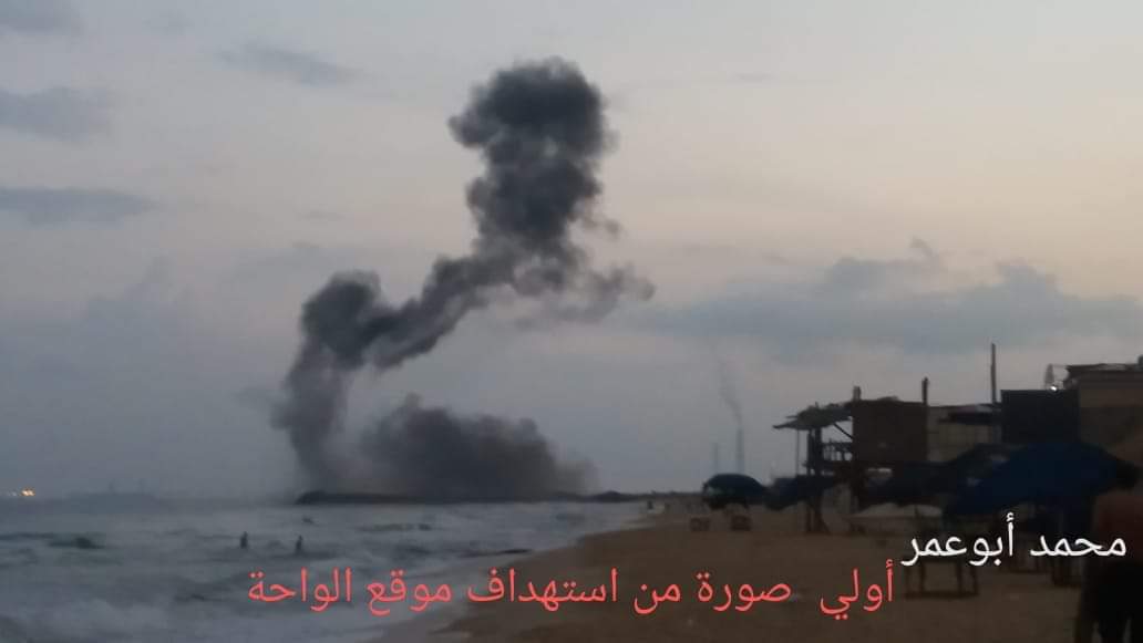 Israeli army airstrike against Hamas Naval location in the north-west of the Gaza Strip. 