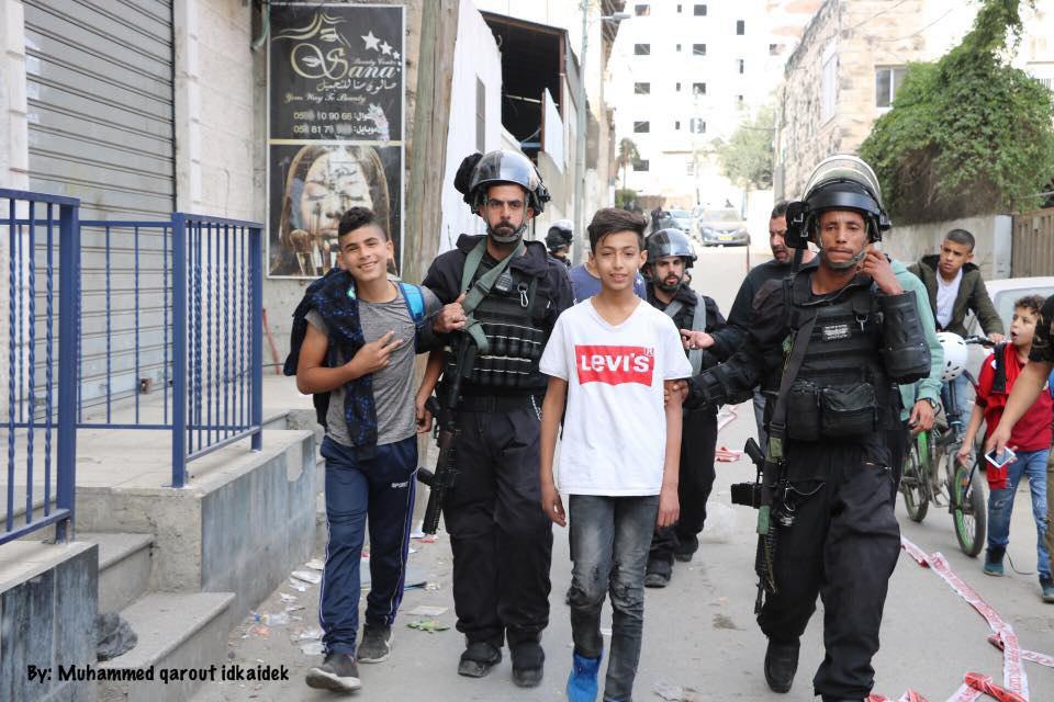 Israeli forces a short while ago arrested 3 children in Shuafat refugee camp, which is still part of Greater Jerusalem Municipality despite being separated from East Jerusalem by the Israeli-built Wall + military checkpoints   