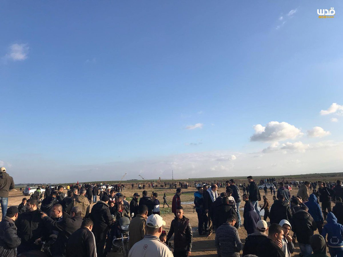 Palestinians participate in the Friday rallies east of Gaza City.
