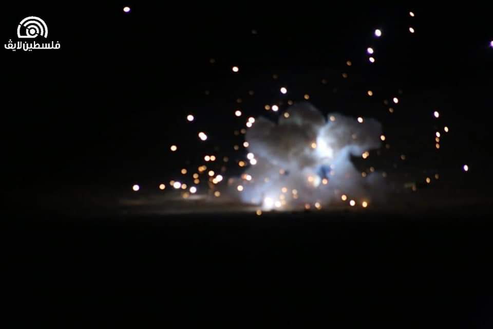 Photos of the activities of Night Confusion Unit east of Rafah, south of the Gaza Strip, today evening