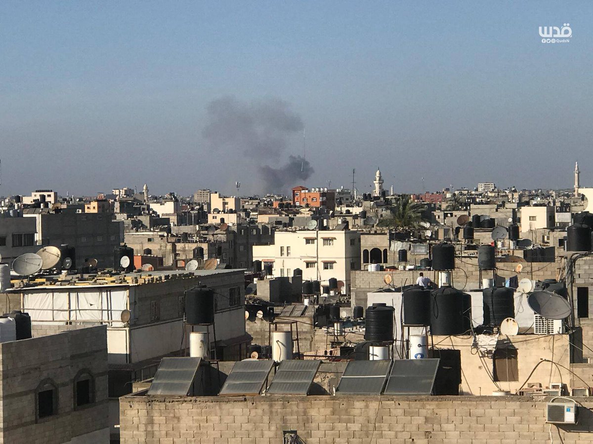 Smoke from the last Israeli target location north of Beit Lahia.