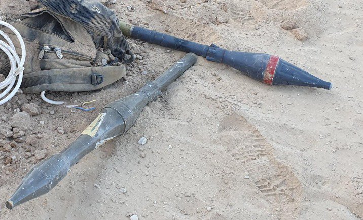 Israeli army publishes images of weapons including an RPG used by attackers overnight at the security fence