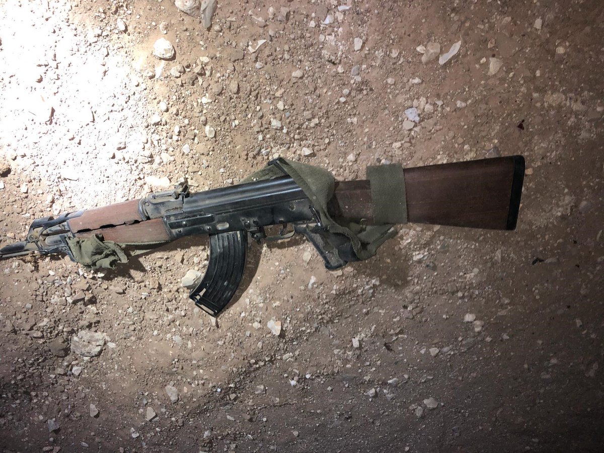 Israeli army publishes images of weapons including an RPG used by attackers overnight at the security fence