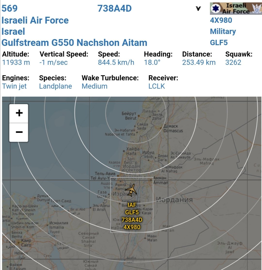 122 Squadron of IAF Gulfstream G550 Nachshon Shavit 4X980 Reg:569 ICAO:738A4D for Conformal Airborne Early Warning CAEW,  Signals Intelligence SIGINT & Special Electronic Missions aircraft SEMA HDG N from Nevatim Air Base