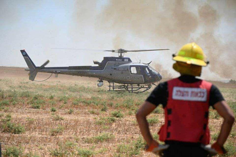 For the first time, helicopters and small planes are involved in extinguishing fires in the Gaza envelope