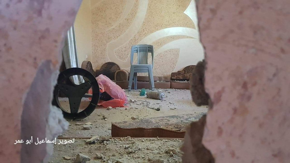 Photos: Unexploded mortar fired recently by Israeli army artillery struck a residential structure in Gaza causing material damages