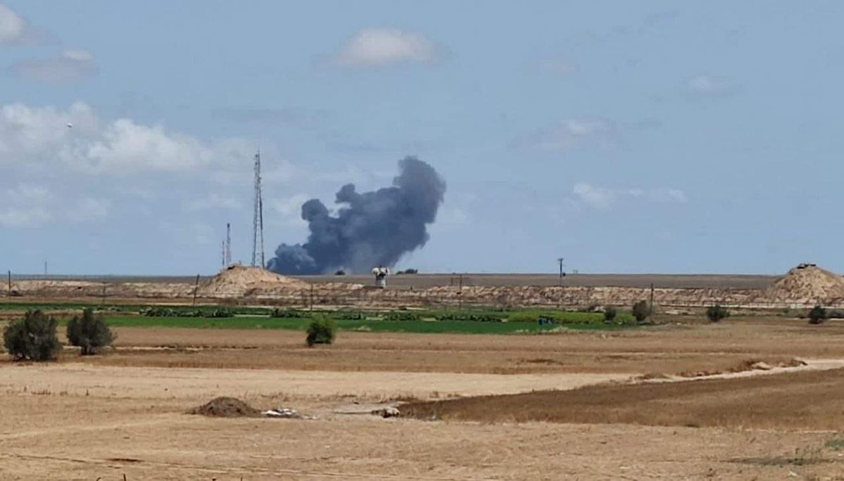 Large smoke plumes were seen in the Kissufim area, near the borders of the central Gaza Strip, after it was bombed with rockets