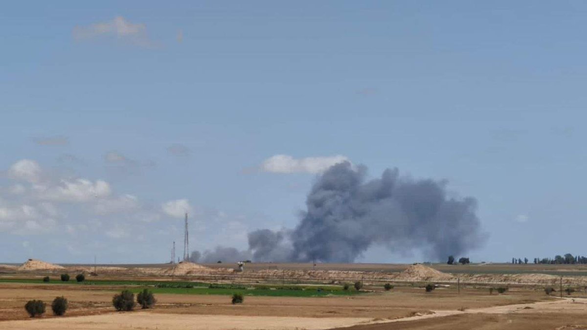 Large smoke plumes were seen in the Kissufim area, near the borders of the central Gaza Strip, after it was bombed with rockets