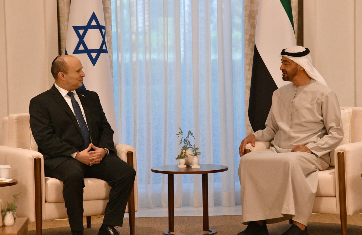 Israeli Prime Minister Naftali Bennett meets in Abu Dhabi with Crown Prince Mohammed Bin Zayed