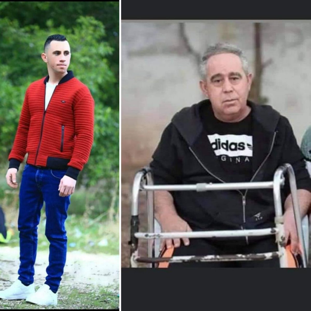 Forces arrest the young man, Nabil Khuzaymah, and his father, Abdul Qader Khuzaymah, who is a disabled person, after storming and searching their house and destroying its contents in the town of Qabatiya, Jenin.