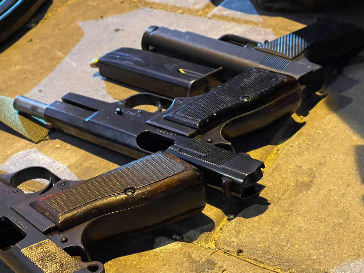 Photo of the arsenal of weapons used by the militants in the deadly shooting attack in Hadera