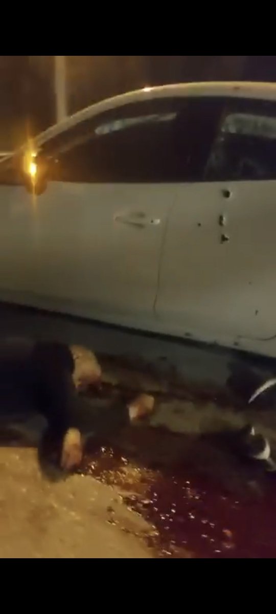 Still pictures taken from a video of Friday night's counter-terrorism operation near Jenin. The images show the bodies of three Palestinian Islamic Jihad militants laying on the road after a shootout with Israeli forces