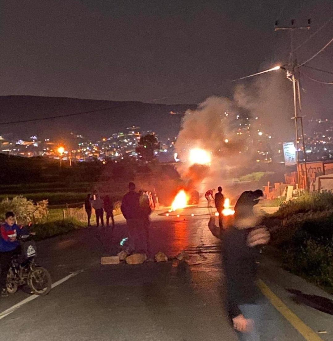 Ongoing clashes between Palestinians and ISF/ Israeli settlers at Beit Furik Checkpoint E of Nablus City