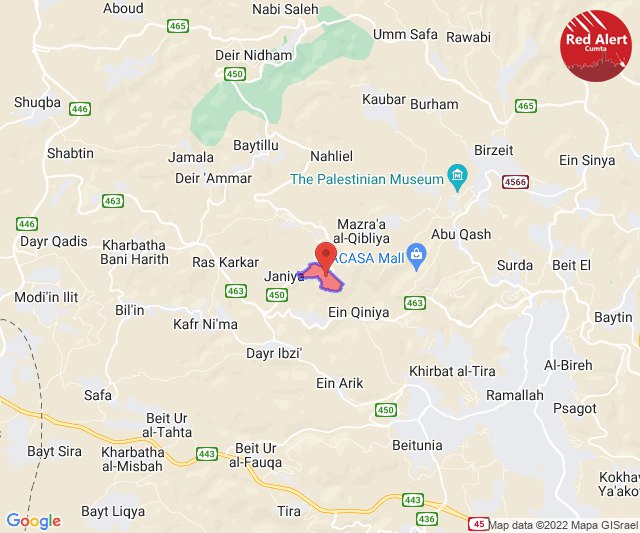 Red Alert in Israel צבע_אדום 19:10 Local / 1610Z Terrorist Infiltration at Talmon