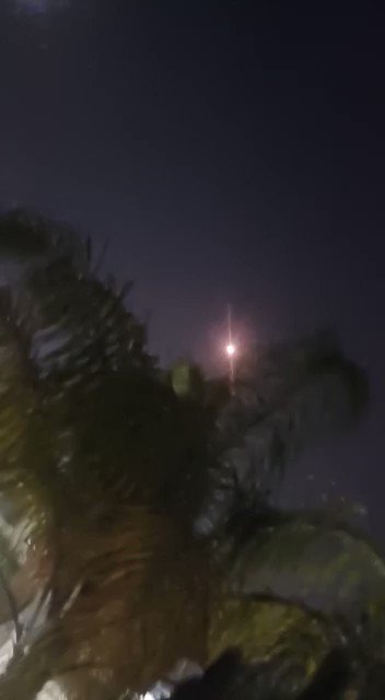 Several Iron Dome interceptor missiles seen engaging incoming rockets over southern Israel