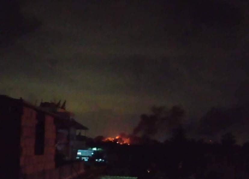 Syria: first photo showing aftermath of Israeli airstrikes tonight in area of Tartus. Coastal Area is rarely bombed due to presence of Russian bases (military port for Tartus)
