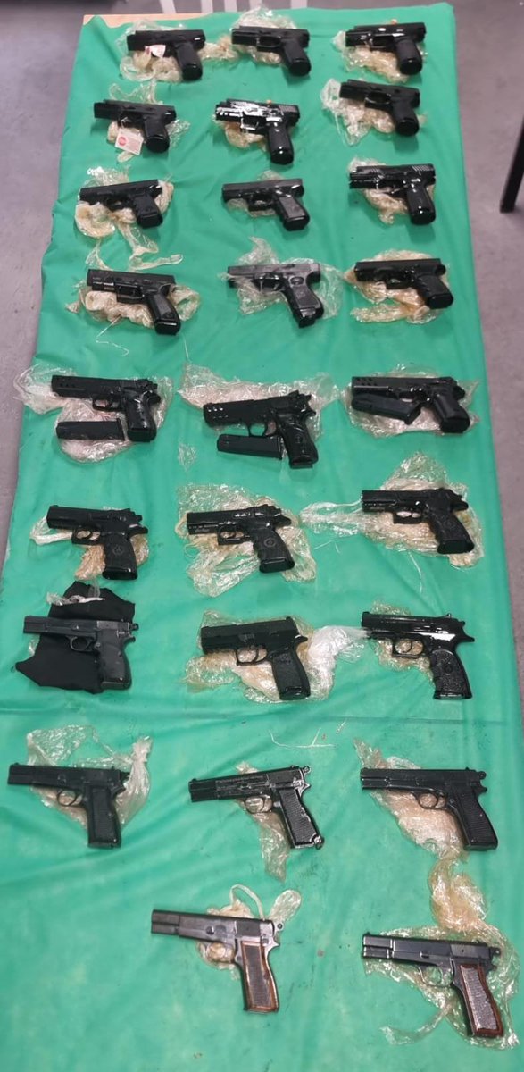 Another weapons smuggling foiled on the Jordan border. Border Police says officers seized 26 handguns from a suspect near the Palestinian town of Al-Auja