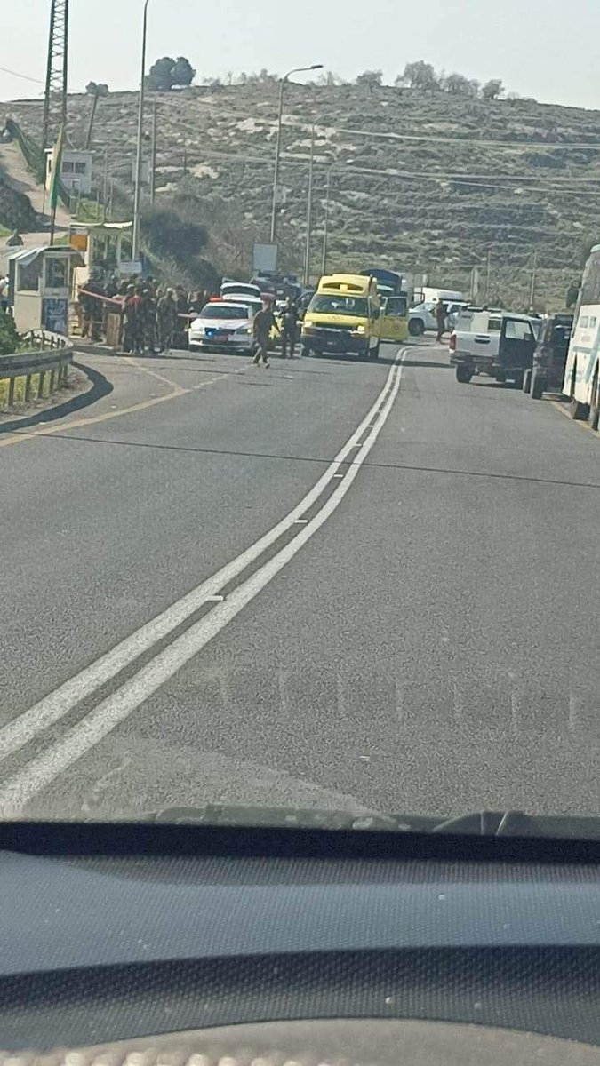Image from the scene of the alleged stabbing attack near Kedumim