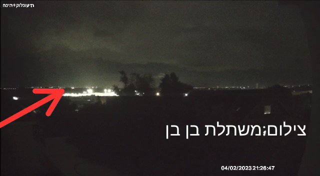 Footage shows Iron Dome interceptor missiles launching over Sderot, apparently to intercept a drone