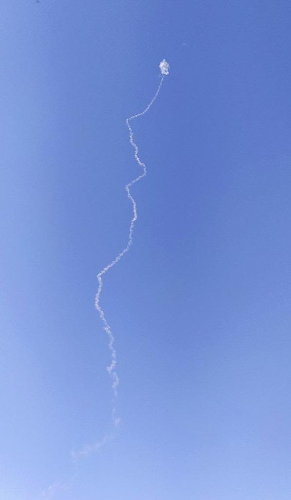 Palestinian media report a rocket test toward the sea from the Gaza Strip a short while ago