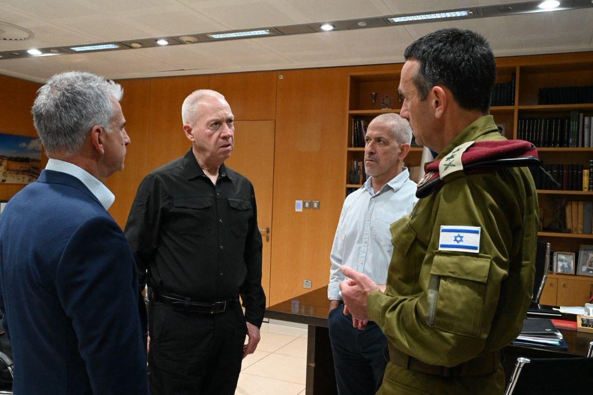 Defense Minister Yoav Gallant is holding an assessment with top military and defense officials as part of Operation Shield and Arrow.