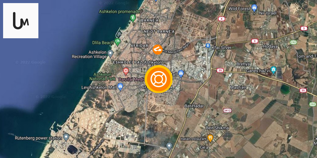 Red Alert at Ashkelon, Hof Ashkelon [13:30]:10/05/2023 13:30:02; West ...