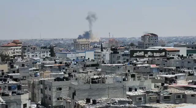 Israeli strikes in Rafah a short time ago