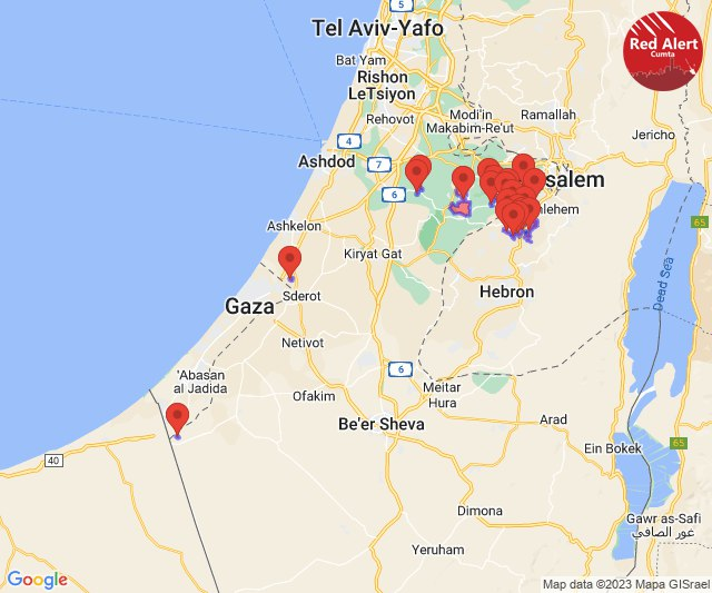 Rockets fired from Gaza in the direction of Jerusalem