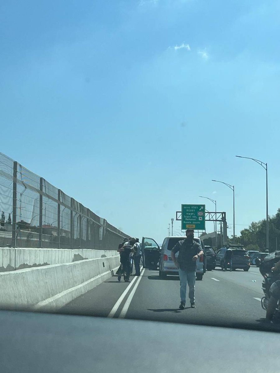 Israeli police arrest a young Palestinian man who was driving a car containing explosive devices on Route 431 near Ramla