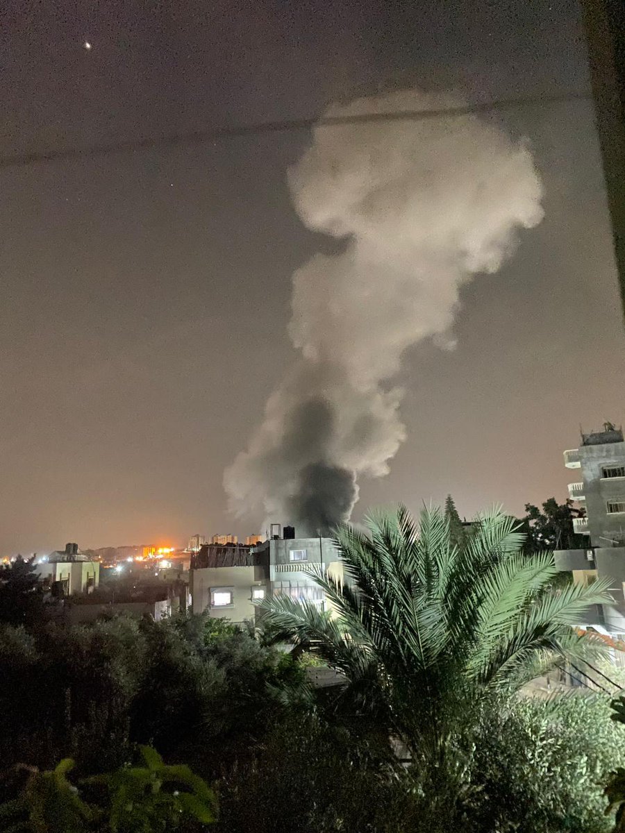 A picture of the bombing of the home in the Al-Manshiya area of Beit Lahia in the northern Gaza Strip