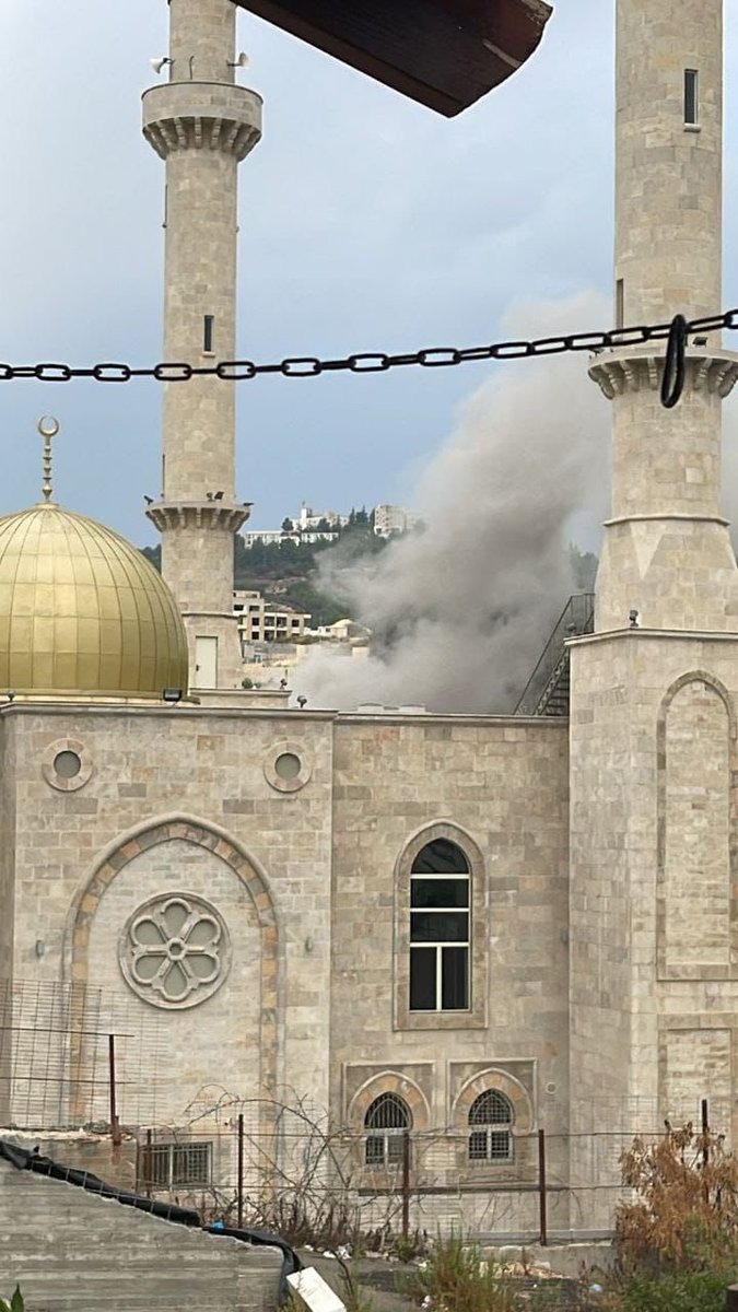 The missiles launched from the Gaza Strip hit the Abu Gush Mosque near Jerusalem a short time ago