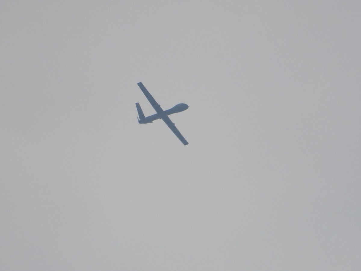 Continuous flight of an unarmed Hermes 900 spy drone over the border with Lebanon