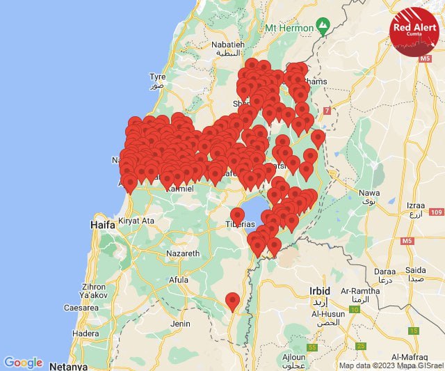 Early reports indicate dozens of drones launched from Lebanon at Israel