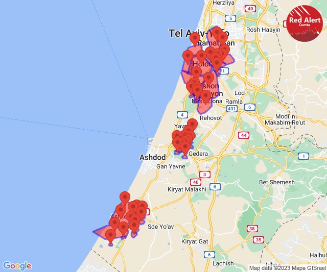 Central Israel: Sirens avtivated at Central Israel cities; Rockets barrage fired from Gaza