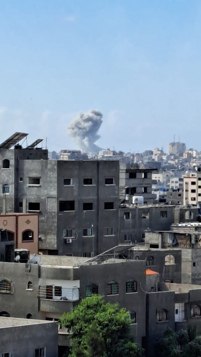 Warplanes bombed a target west of Gaza City