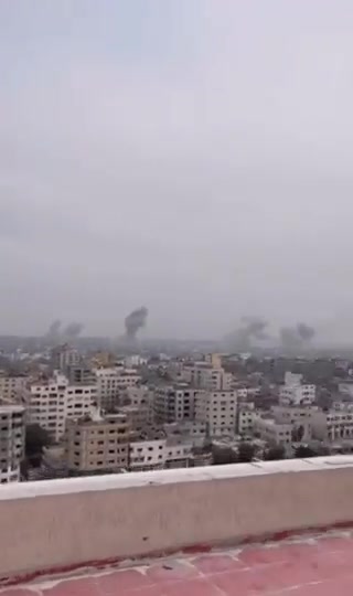 Numerous airstrikes on Gaza earlier today