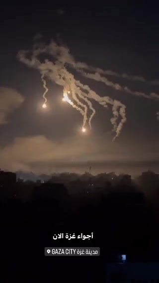Israeli army launching flares over Southern Gaza city
