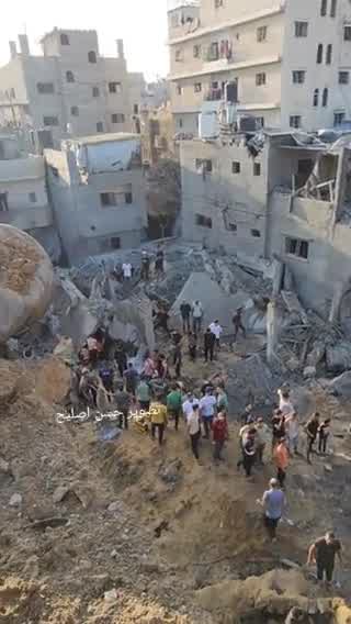 Al-Maghazi refugee camp in the middle of the Gaza Strip this morning was hit by several airstrikes