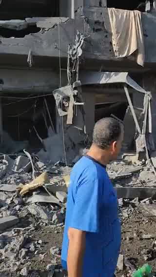 Al-Maghazi refugee camp in the middle of the Gaza Strip this morning was hit by several airstrikes