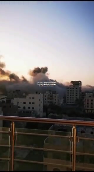 Airstrikes in Gaza city, short time ago 