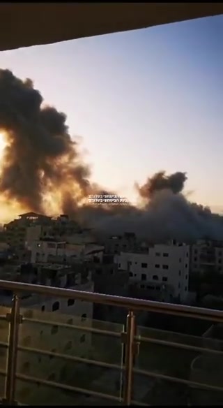 Airstrikes in Gaza city, short time ago 