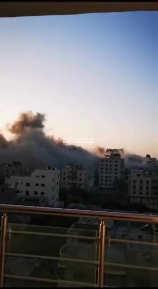 Airstrikes in Gaza city, short time ago 