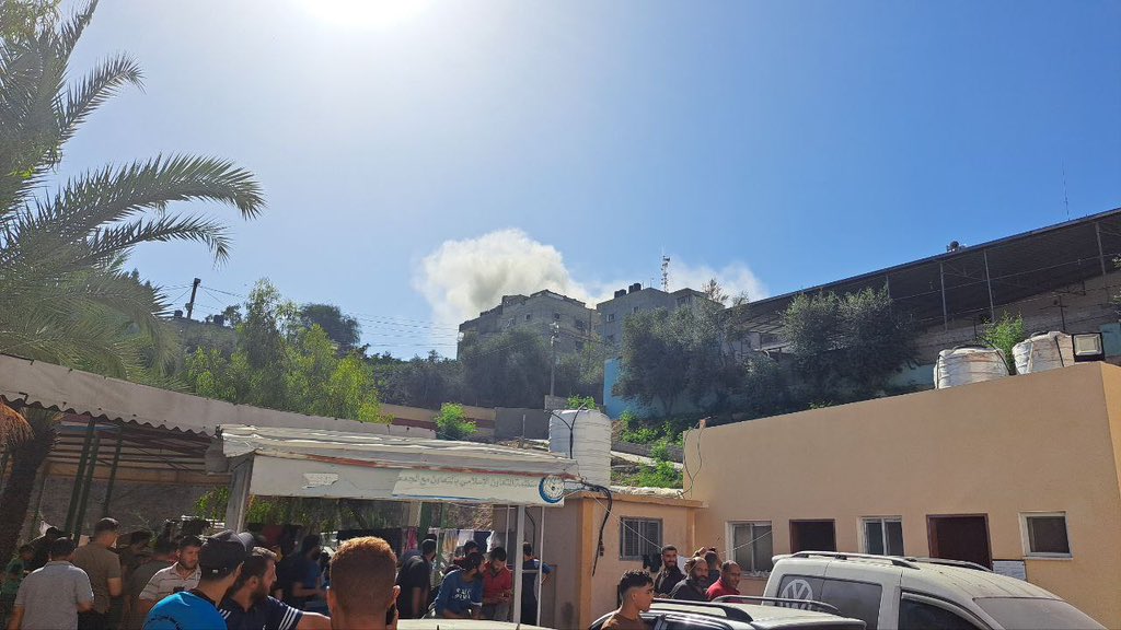 Israeli warplanes targeted a house next to the Indonesian Hospital in the northern Gaza Strip