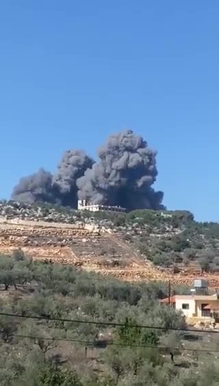 Footage shows Israeli strikes on Hezbollah positions in southern Lebanon, in response to repeated rocket and missile attacks