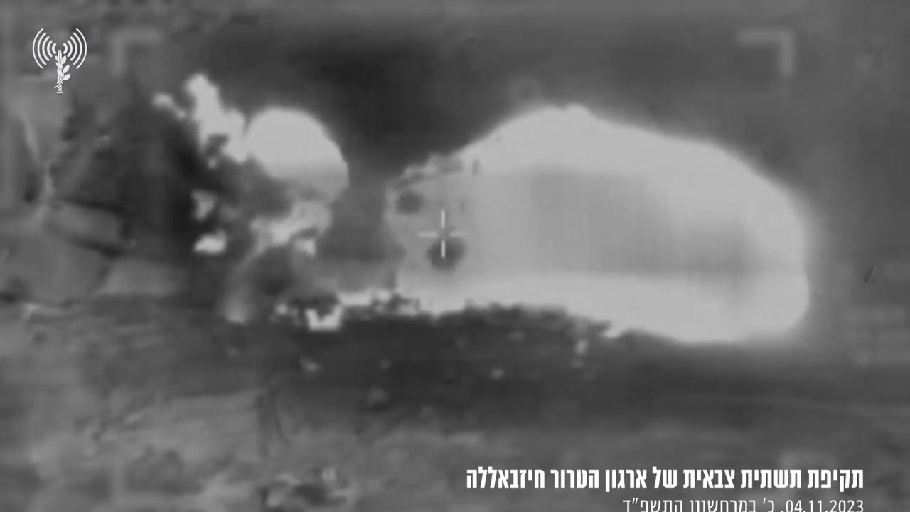 Israeli army footage of the some of the strikes in southern Lebanon in the last hour